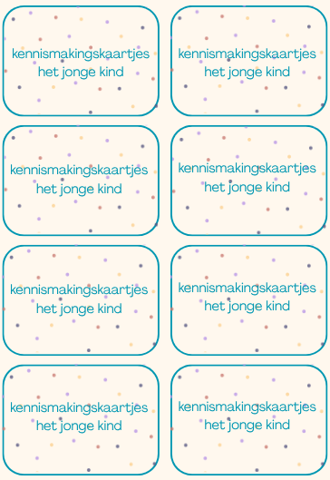 Kennismakingskaartjes het jonge kind
