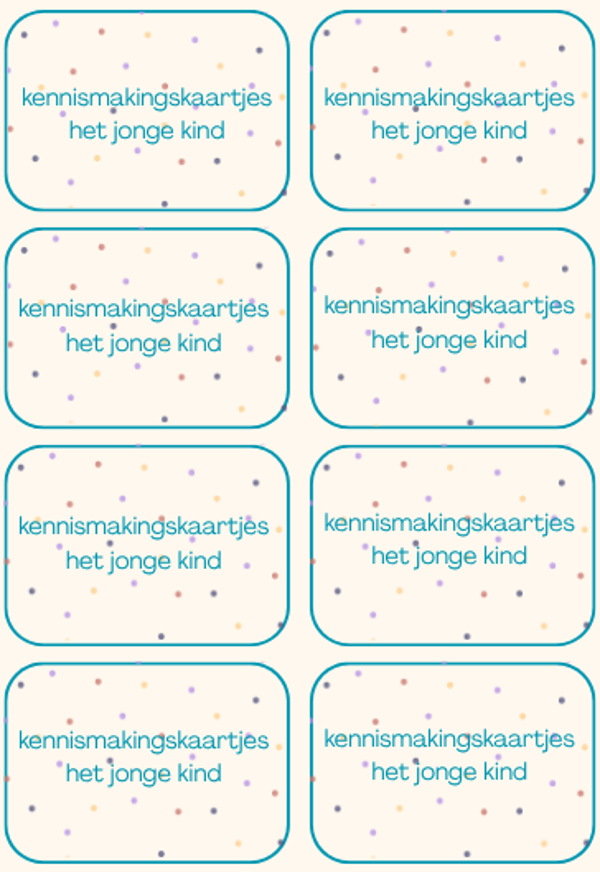 Kennismakingskaartjes het jonge kind