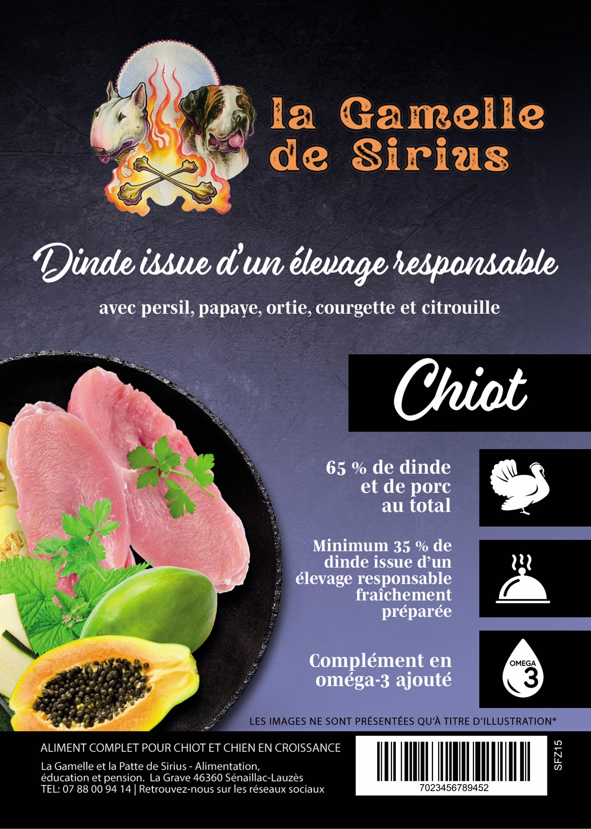 Chiot, Dinde issue d'un élevage responsable, Superfood