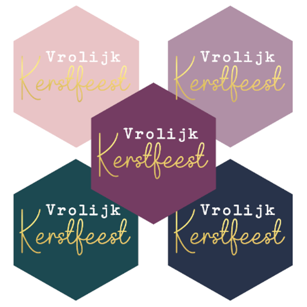 Sticker Set | 50 x 44 mm | Vrolijk Kerstfeest