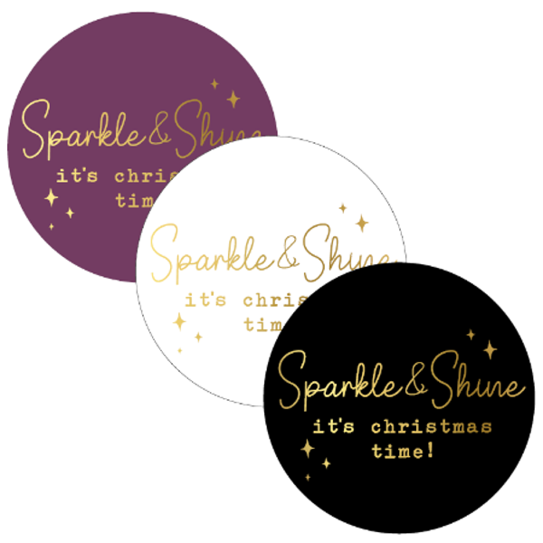 Sticker Set | 40 mm | Sparkle & Shine, It's christmas time