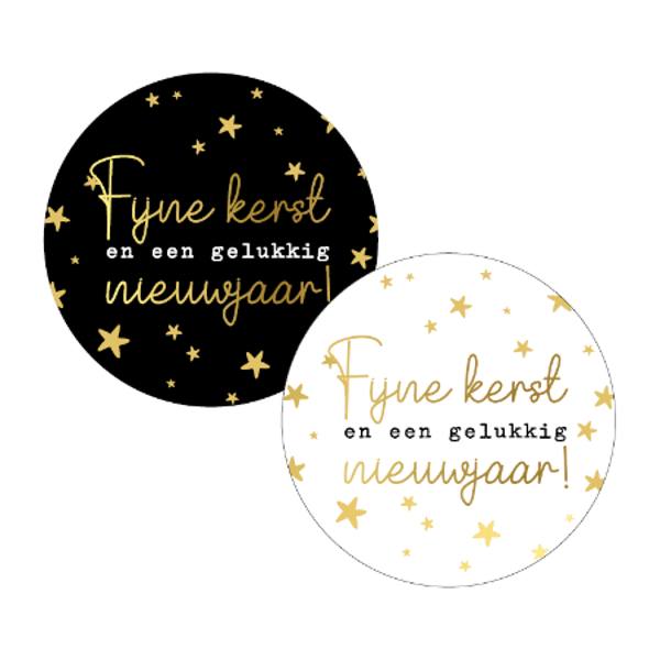 Sticker Set | 50 mm | Fijne kerst en een gelukkig nieuwjaar