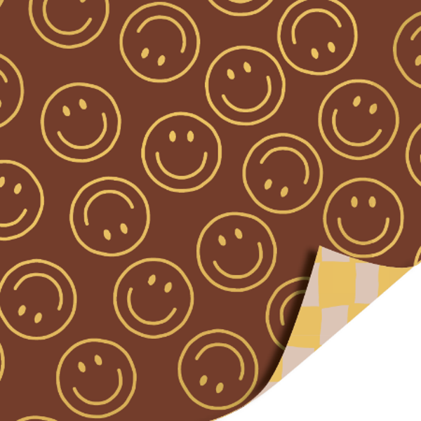 Cadeaupapier | 30 cm | Smileys | Brown