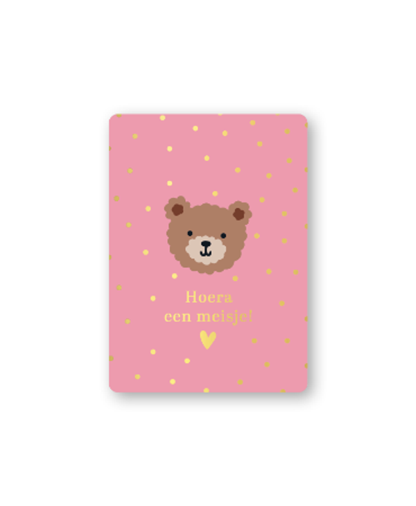 Cadeau Kaartje | Little Bear | Hoera een meisje