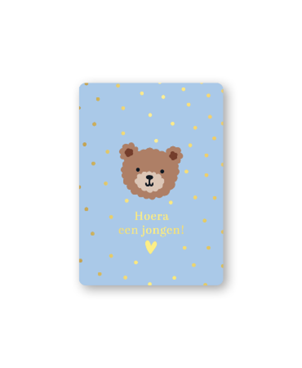 Cadeau Kaartje | Little Bear | Hoera een jongen