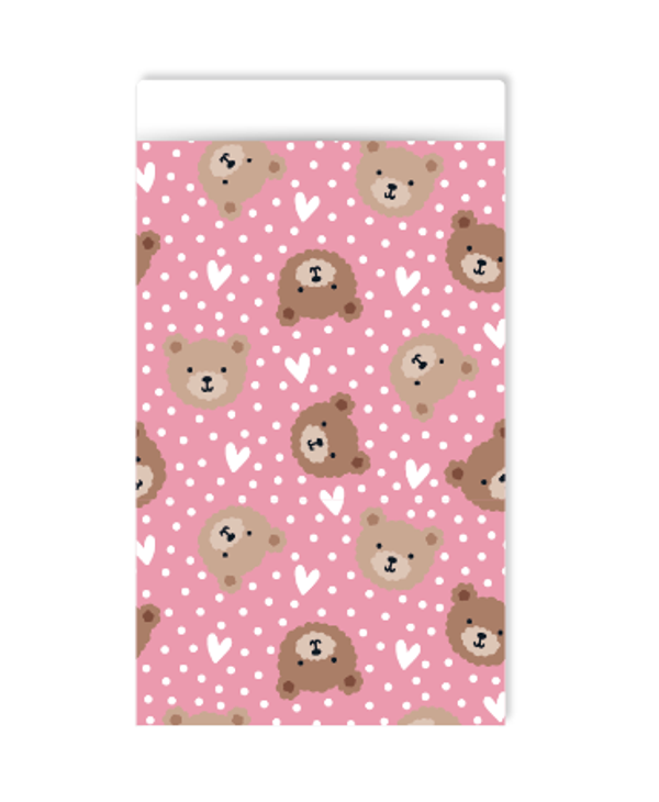 Cadeau Zakje | 12 x 19 | Little Bear | Pink