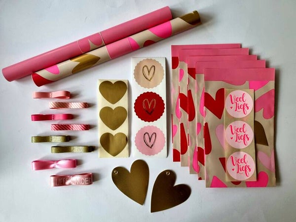 Cadeau Set | Big Hearts | Neon Pink