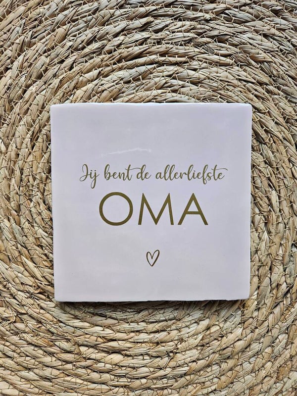 Tegeltje | Jij bent de allerliefste oma | Pink