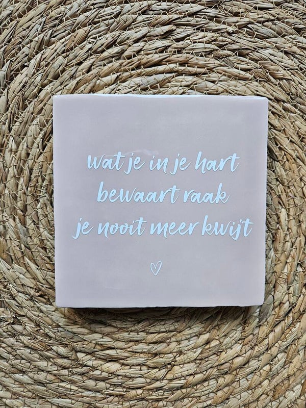 Tegeltje | Wat je in je hart bewaart raak je nooit meer kwijt | Pink