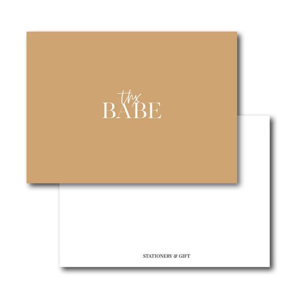 Cadeau Kaartje | Tnx Babe | Brown