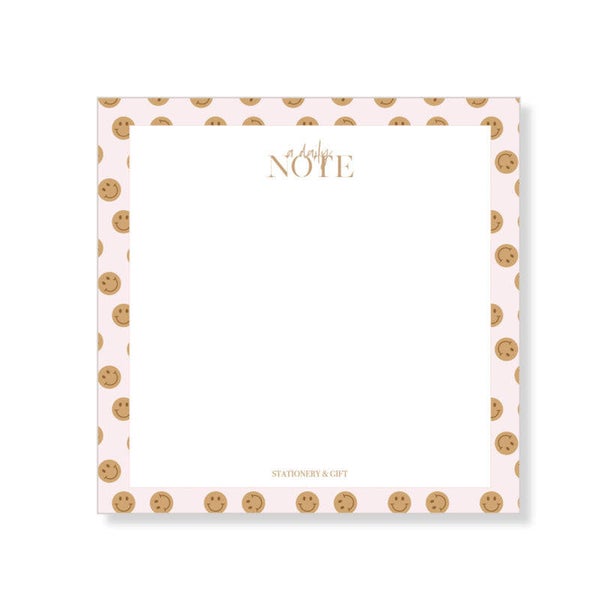 Stationery | Notitieblok | Smiley | Pink Brown