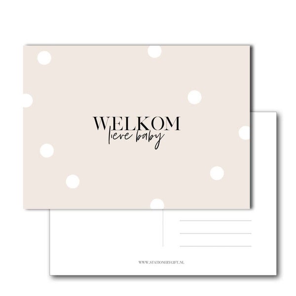 Ansichtkaart  | Welkom lieve baby | Nude