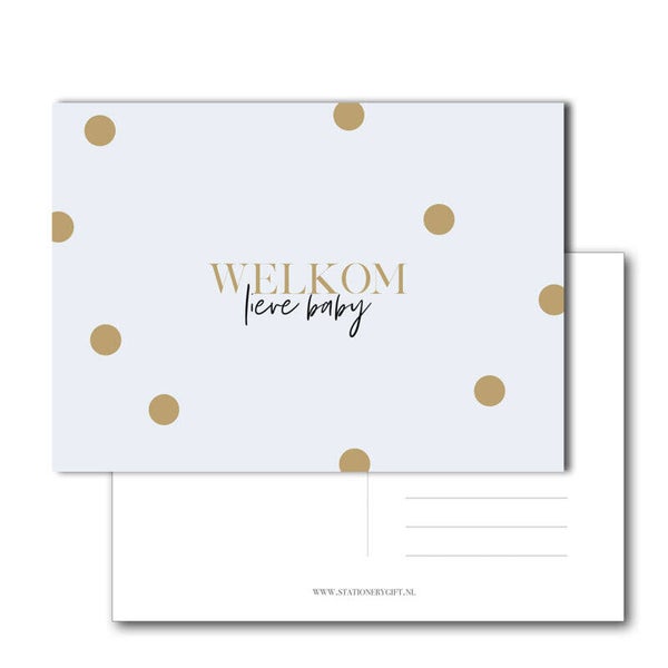 Ansichtkaart  | Welkom lieve baby | Blue