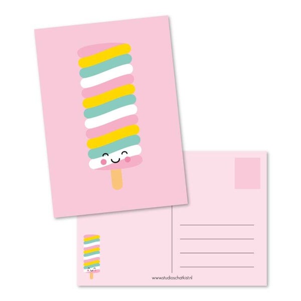 Ansichtkaart | Blanco | Twister | Pink