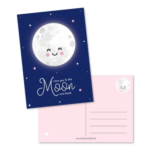 Ansichtkaart | I love you to the MOON and back