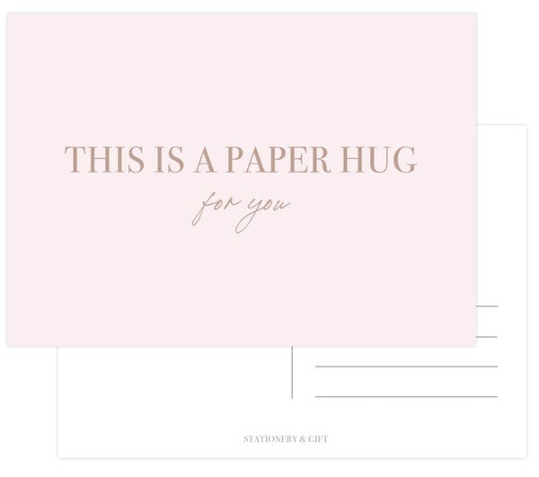 Ansichtkaart  | This is a paper hug for you | Rosegold