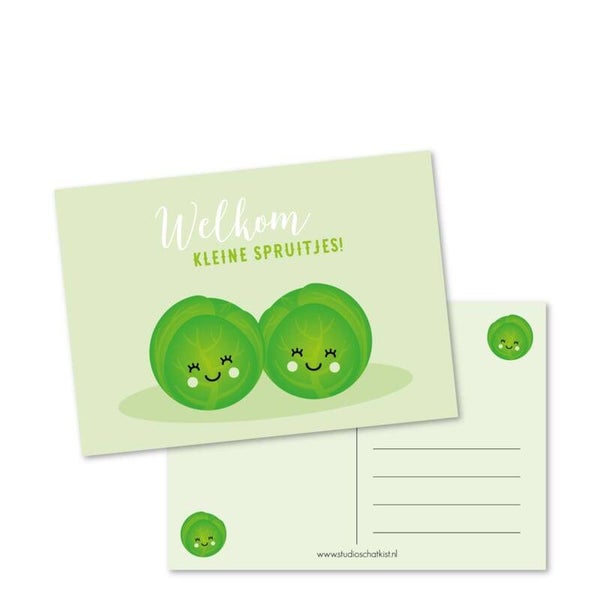 Ansichtkaart | Welkom kleine SPRUITJES