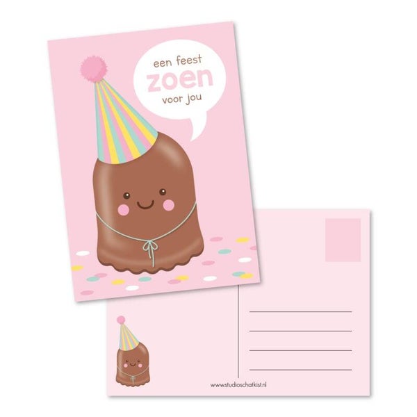 Ansichtkaart | Een feest ZOEN voor jou