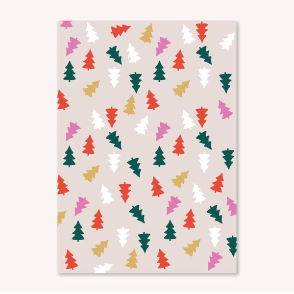 Ansichtkaart | Christmas Trees | Colorful