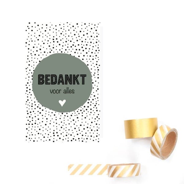 Cadeau Kaartje | Bedankt voor alles | Green