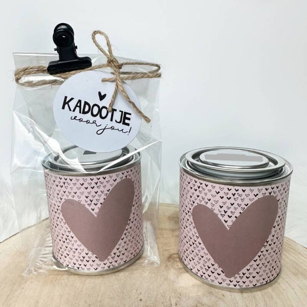 Blikje met wikkel | ♡ | Old Pink