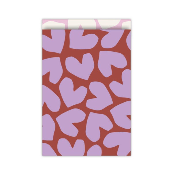 Cadeau Zakje | 17 x 25 | XL Solo Hearts | Burgundy