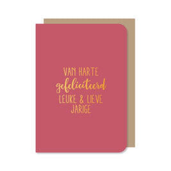 Dubbele Kaart | Van harte gefeliciteerd leuke & lieve jarige