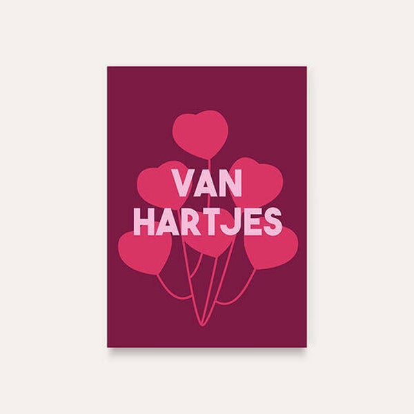 Ansichtkaart | Van hartjes