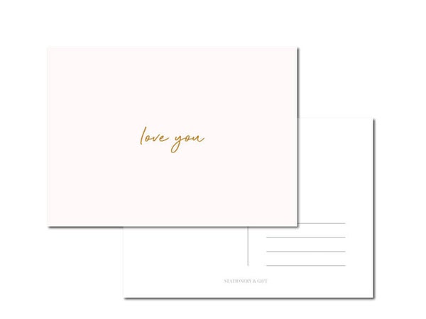 Ansichtkaart | Love you | Soft Pink