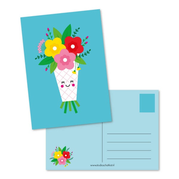 Ansichtkaart | Blanco | Bosje bloemen