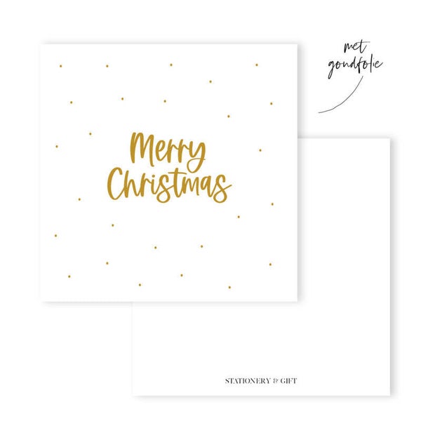 Kaart Vierkant | Merry Christmas | Gold Foil