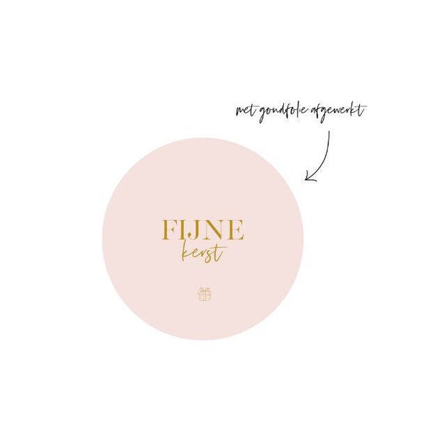 Sticker Rond | 40 mm | Fijne kerst | Pink