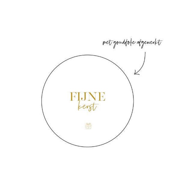 Sticker Rond | 40 mm | Fijne kerst | White