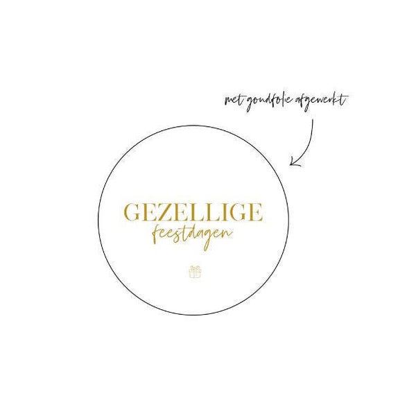 Sticker Rond | 40 mm | Gezellige Feestdagen | White