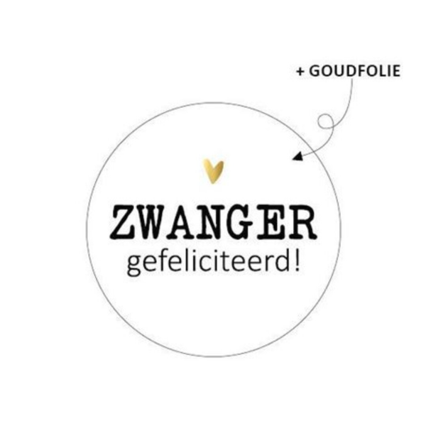 Sticker Rond | 40 mm | Zwanger gefeliciteerd!