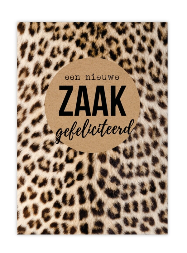 Ansichtkaart | Wild | Een nieuwe zaak gefeliciteerd