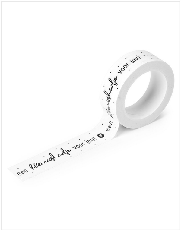 Washitape | Wit met zwarte tekst | Een kleinigheidje voor jou