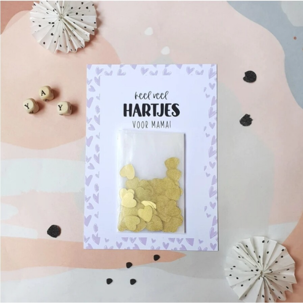 Ansichtkaart Extra | Heel veel hartjes voor mama