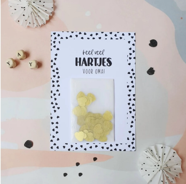 Ansichtkaart Extra | Heel veel hartjes voor oma