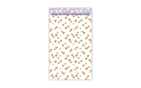 Cadeau Zakje | 12 x 19 cm | Solo Hearts | Roest Lila