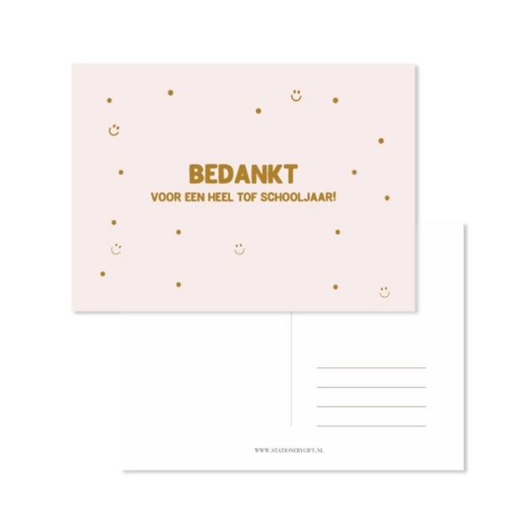 Kaart Enkel | Bedankt voor een heel tof schooljaar | Pink