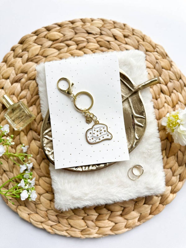 Sleutelhanger | Cowgirl Hat | White