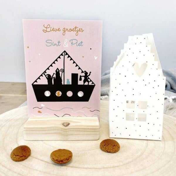 Ansichtkaart | Lieve groetjes Sint & Piet
