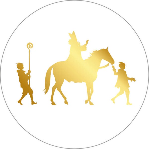 Sticker XL | 50 mm | Sint Silhouet | Gold