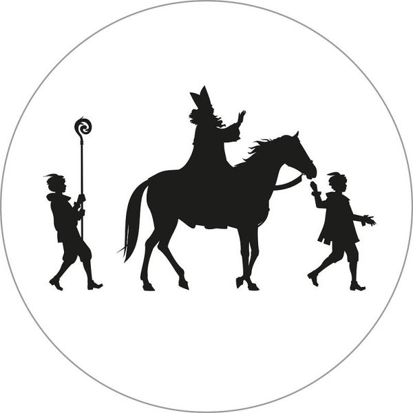 Sticker XL | 50 mm | Sint Silhouet | Black