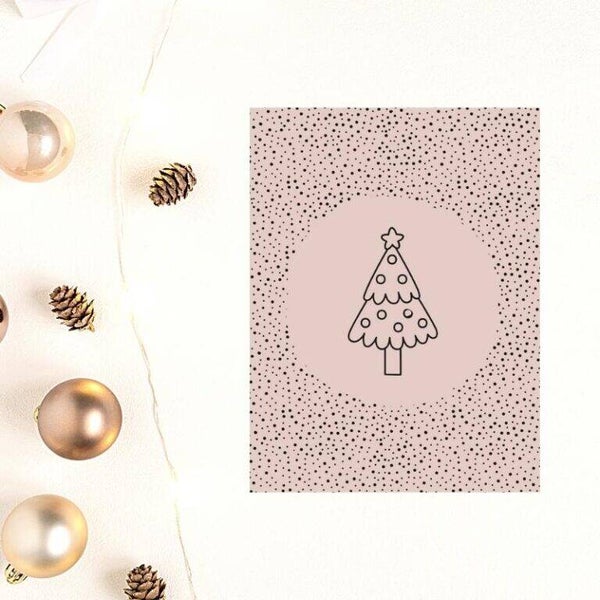 Ansichtkaart | Christmas Tree | Dots