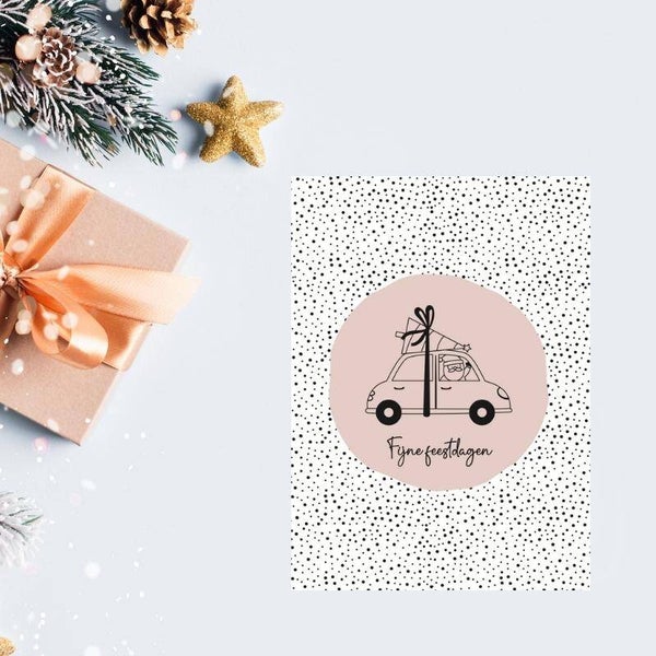 Ansichtkaart | Fijne feestdagen | Dots