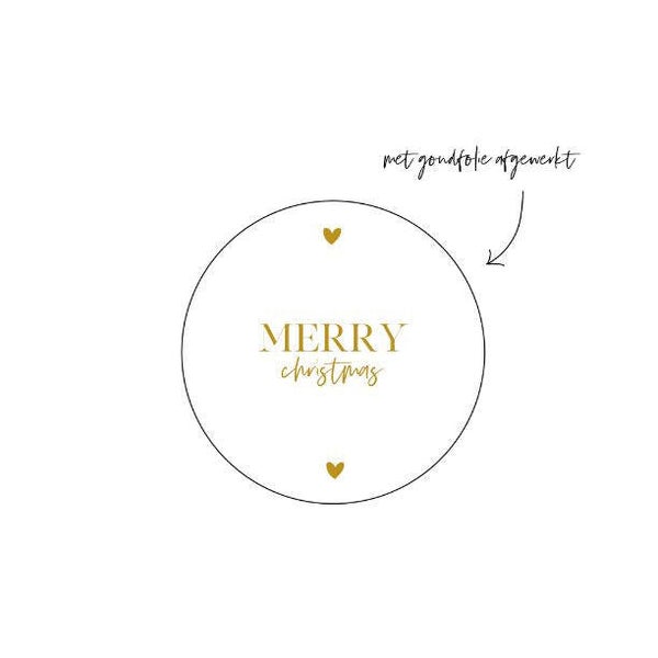 Sticker Rond | 40 mm | Merry Christmas | White