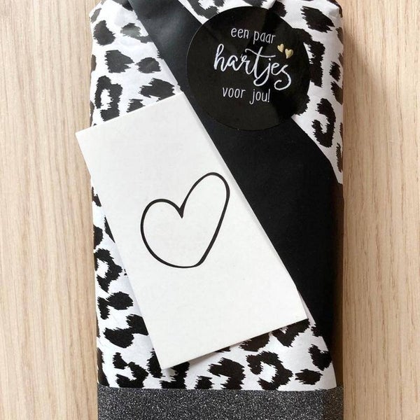 Cadeau Kaartje | Wit met zwart ♡