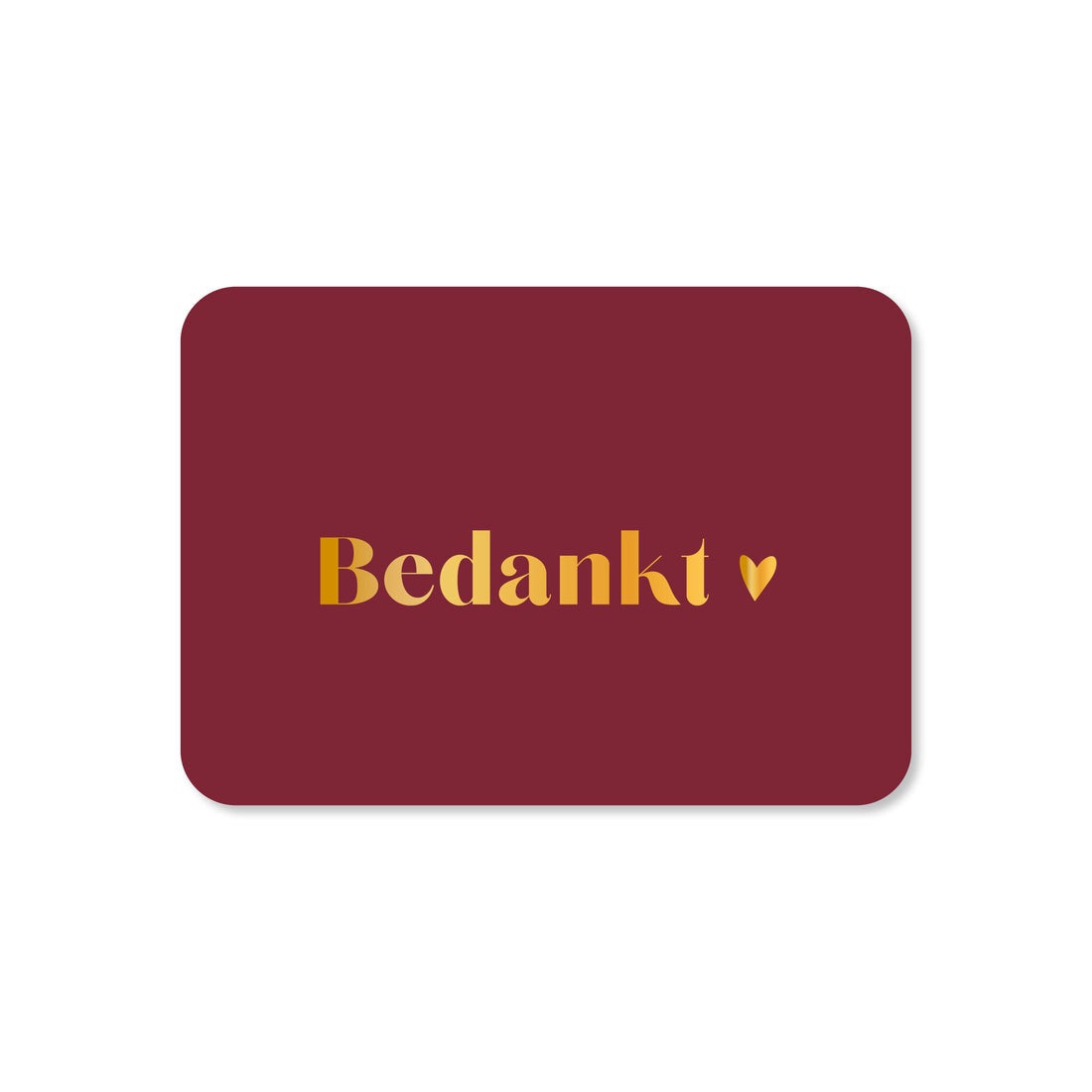 Cadeau Kaartje | Liggend | Bedankt